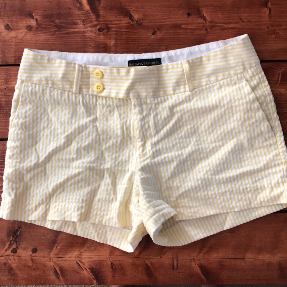 Banana Republic Yellow Seersucker Shorts